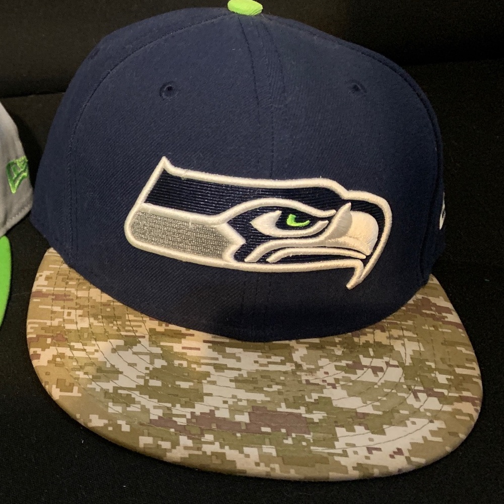 NEW ERA Seattle Seahawks ARE GOING TO THE SUPERBOWL! CamoHat Size 7 1/4